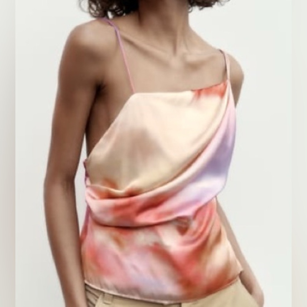 Zara MultiColor Satin Top